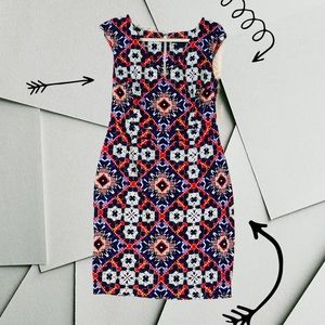 French Connection- Pencil Dress with fun pattern